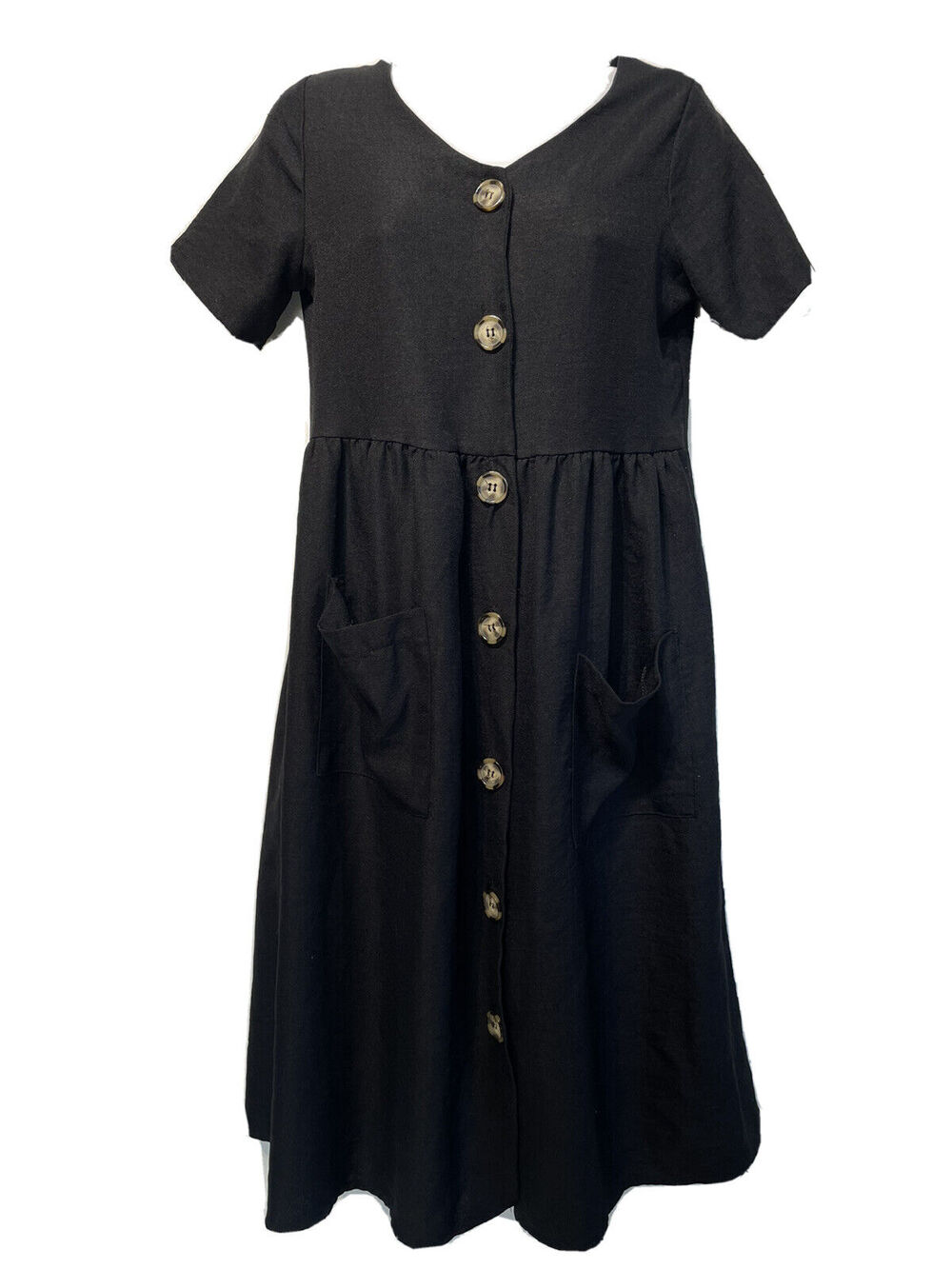hailey & co black button up short sleeve dress Size S